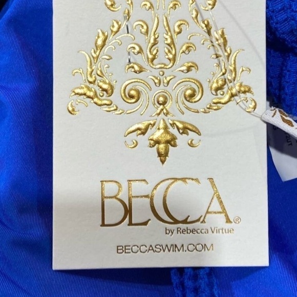 BECCA Women's Line in the Sand One-Piece Swimsuit Blue L - Picture 11 of 16